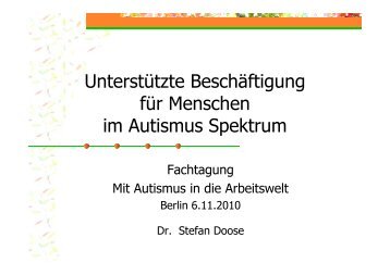 Unterstützte Beschäftigung - Autismus Deutschland eV