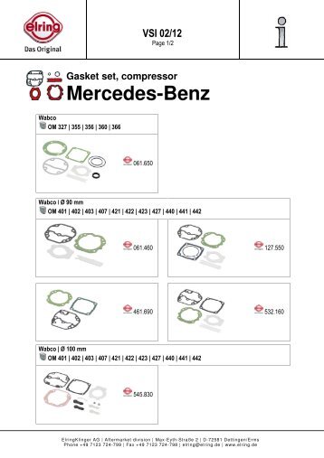 Gasket set, compressor Mercedes-Benz - Elring