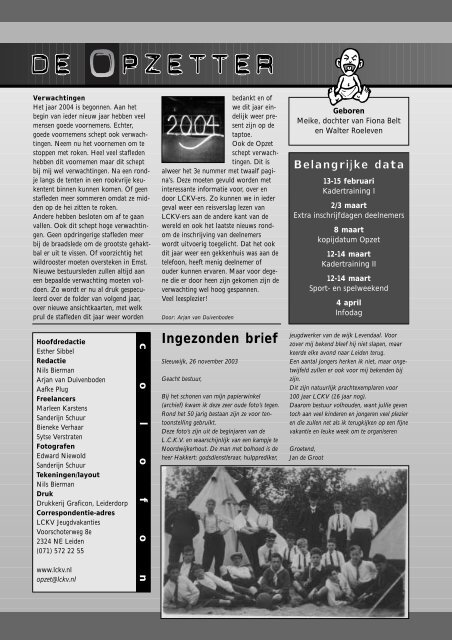 februari 2004 - LCKV Jeugdvakanties