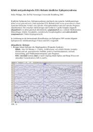 Klinik und EEG kindlicher Epilepsiesyndrome - (SPZ) Frankfurt Mitte