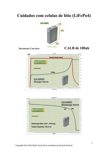 Cuidados com celulas de lítio (LiFePo4) - EVTV Motor Verks