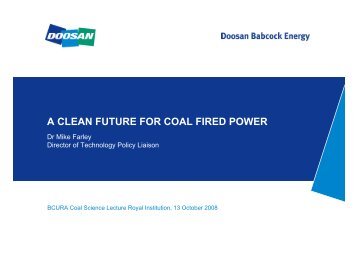 A CLEAN FUTURE FOR COAL FIRED POWER - bcura