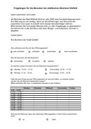 Fragebogen für die Benutzer der städtischen ... - Stadt Elsfleth