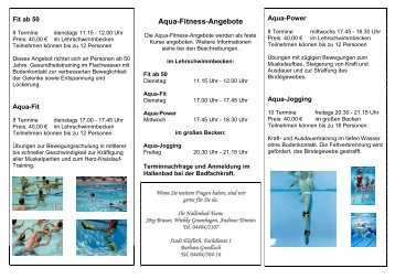Aqua-Fitness-Angebote - Stadt Elsfleth