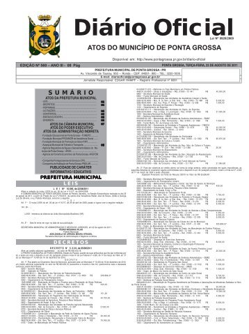 OficialLei Nº 9926/2009 ATOS DO MUNICÍPIO DE PONTA GROSSA