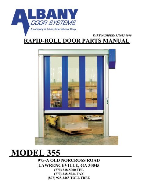 Part Number 350015 0000 Albany Door Systems