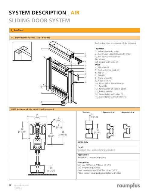 SLIDING DOOR SYSTEM_ AIR PRODUCT LIST - Raumplus