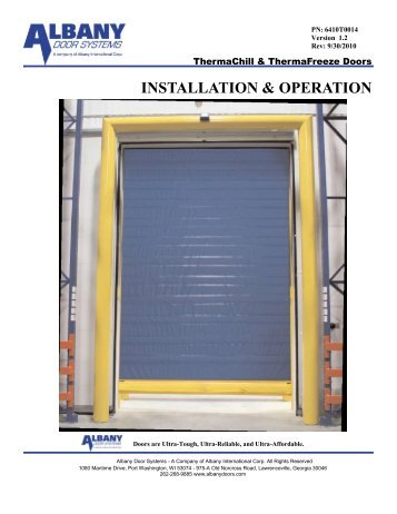 INSTALLATION & OPERATION - Albany Door Systems