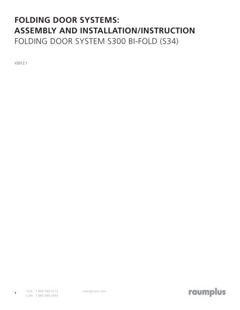 FOLDING DOOR SYSTEMS: ASSEMBLY AND ... - Raumplus