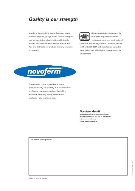 Automatic up-and-over door systems - Novoferm
