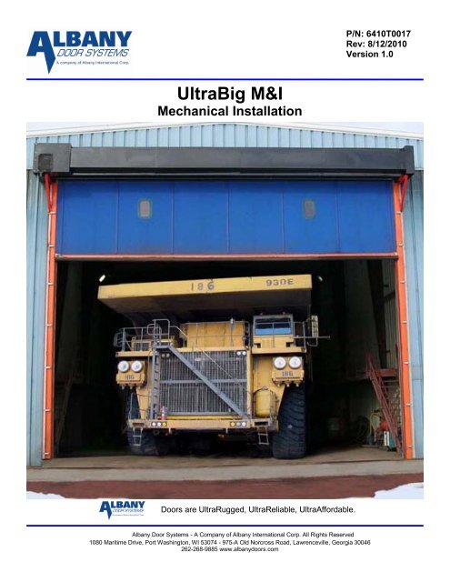 Install Manual Ultrabig Mechanical Albany Door Systems