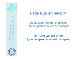 Lage rug- en nekpijn - UMC Utrecht