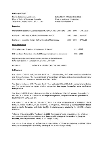 Curriculum Vitae - Singapore Management University