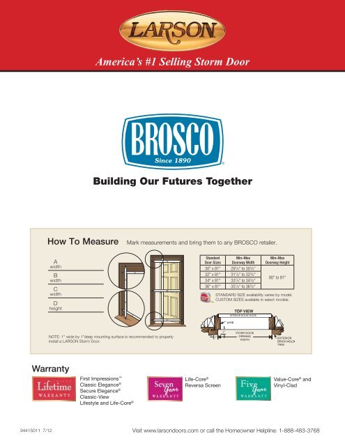America's #1 Selling Storm Door - Brosco