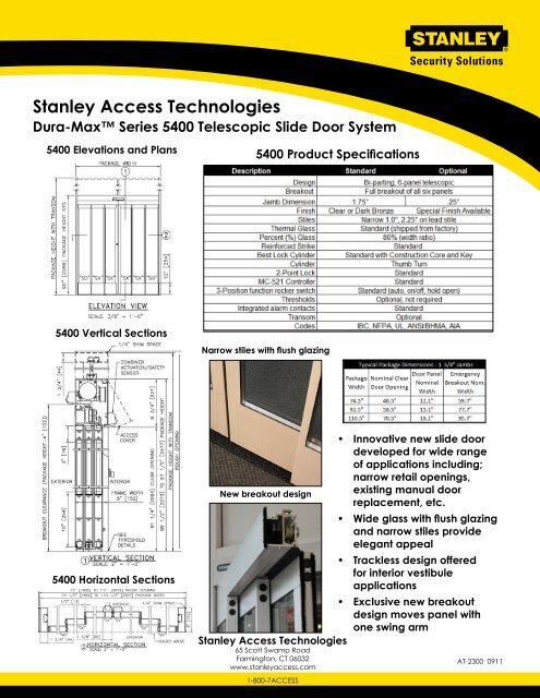 Dura-Max™ Series 5400 Telescopic Slide Door System