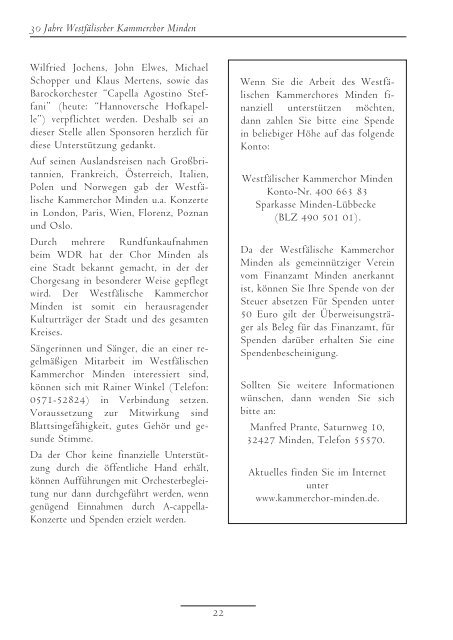 Marien-Vesper 1610 - Westfälischer Kammerchor Minden