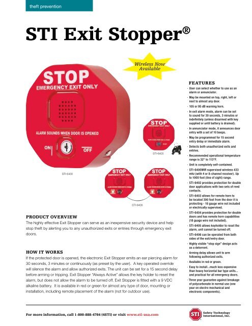 STI exit Stopper® - Safety Technology International Inc.