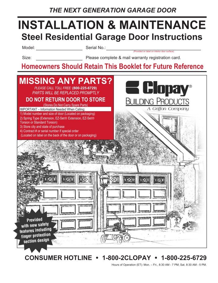 Clopay Garage Door Manual