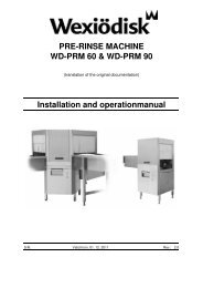 PRE-RINSE MACHINE WD-PRM 60 & WD-PRM 90 ... - Wexiödisk AB
