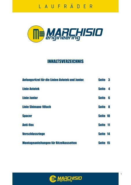 Das Sortiment der Marchisio Ritzel zeichnet sich wie folgt aus