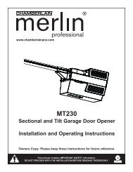 Sectional and Tilt Garage Door Opener Installation and ... - Merlin