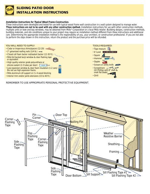 Sliding patio door installation instructions - LowesLink