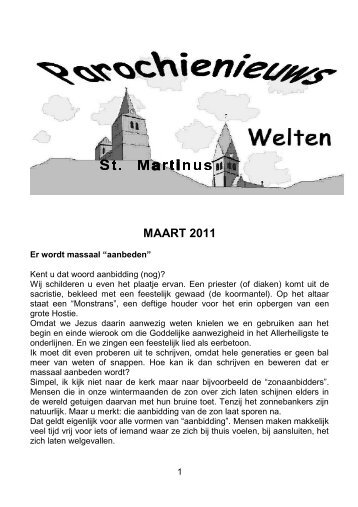 MAART 2011 - Parochie Welten - Benzenrade