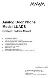 Avaya LUADS Door Phone Manual - Avaya Paging Solutions