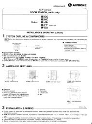 IE/IF Series DOOR STATION, audio only - Aiphone