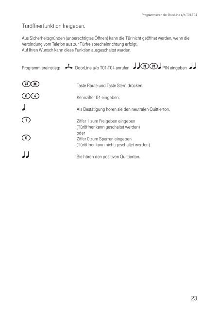 Bedienungsanleitung DoorLine a/b T01-T04 - Telegärtner Elektronik ...