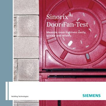 SinorixTM Door-Fan-Test - Siemens Building Technologies