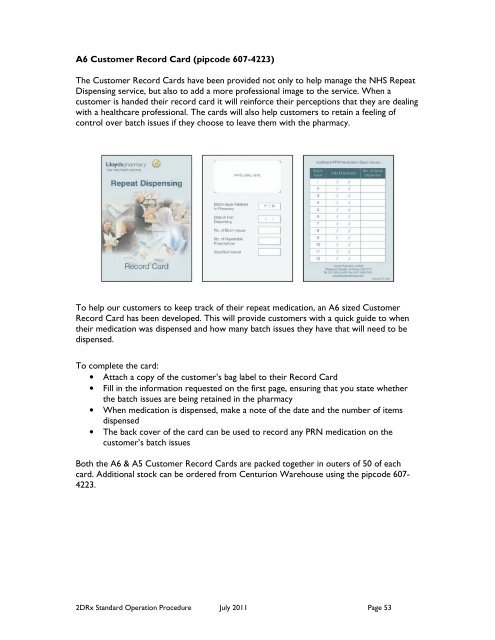 2DRx SOP - LloydsPharmacy