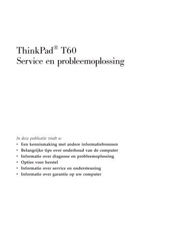 ThinkPad T60 Service en probleemoplossing - Lenovo
