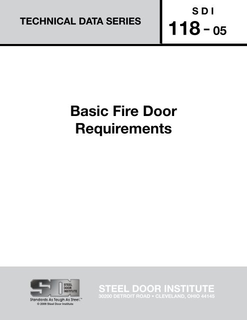 Basic Fire Door Requirements Steel Door Institute