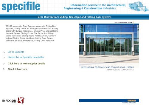 Sliding, Telescopic and Folding Door Systems - Specifile on-line