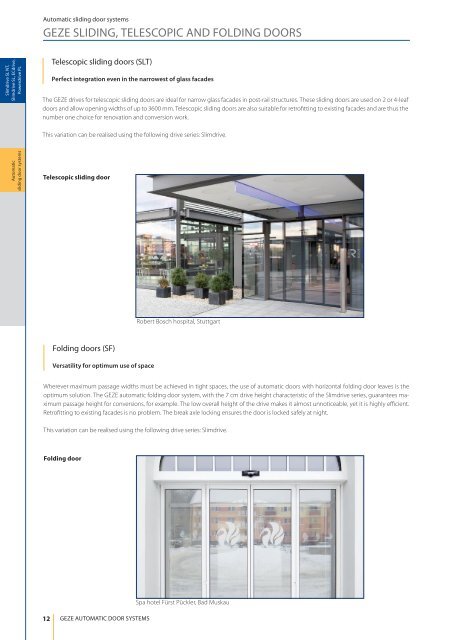 Sliding, Telescopic and Folding Door Systems - Specifile on-line