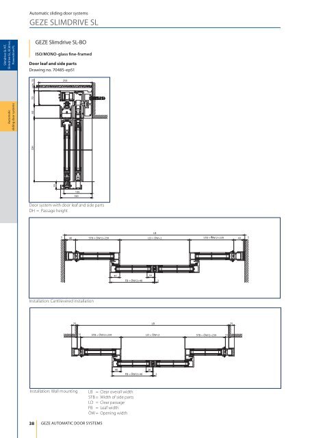 Sliding, Telescopic and Folding Door Systems - Specifile on-line