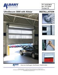 Front mounted light curtains (if applicable) - Albany Door Systems