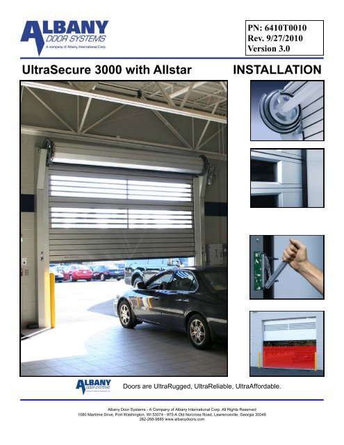 Front mounted light curtains (if applicable) - Albany Door Systems