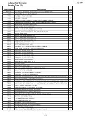 Master Price List 2008 No Price - Albany Door Systems