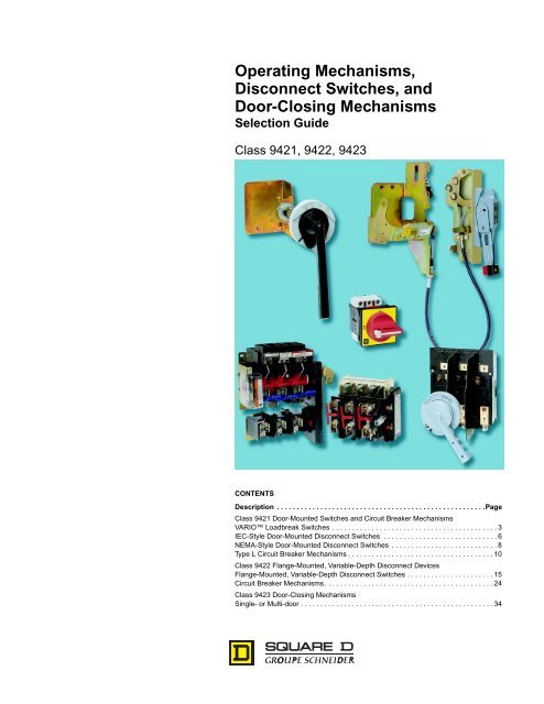 Operating Mechanisms, Disconnect Switches, and Door ... - Square D