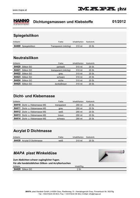 Zum Katalog - MAPA plast