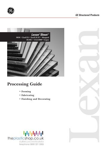 Lexan Polycarbonate Sheet - Technical Processing Guide - Plastics