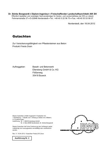 Gutachten - Basalt & Betonwerk Eltersberg GmbH & Co. KG