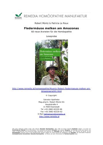 Fledermäuse melken am Amazonas - Remedia Homöopathie