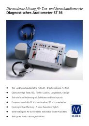 und Sprachaudiometrie Diagnostisches Audiometer ST 36