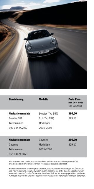 Mehr über das neue Kartenupdate von Porsche Tequipment