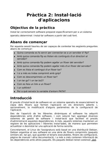 Pràctica 2: Instal·lació d'aplicacions