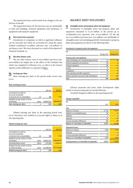 Interim Report Q3 2012 - Deutsche Post DHL