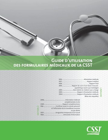 Guide d'utilisation des formulaires médicaux de la CSST